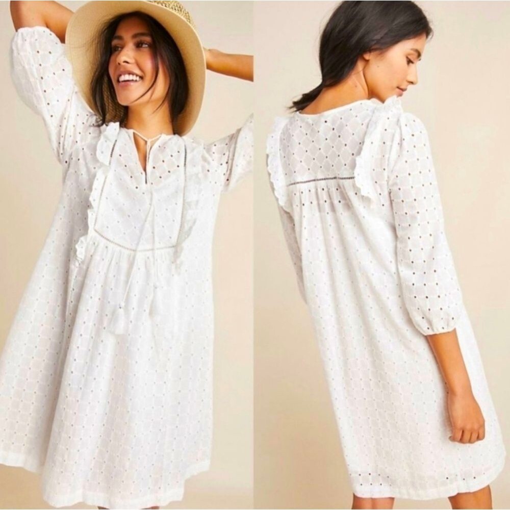 Anthropologie Thames eyelet dress